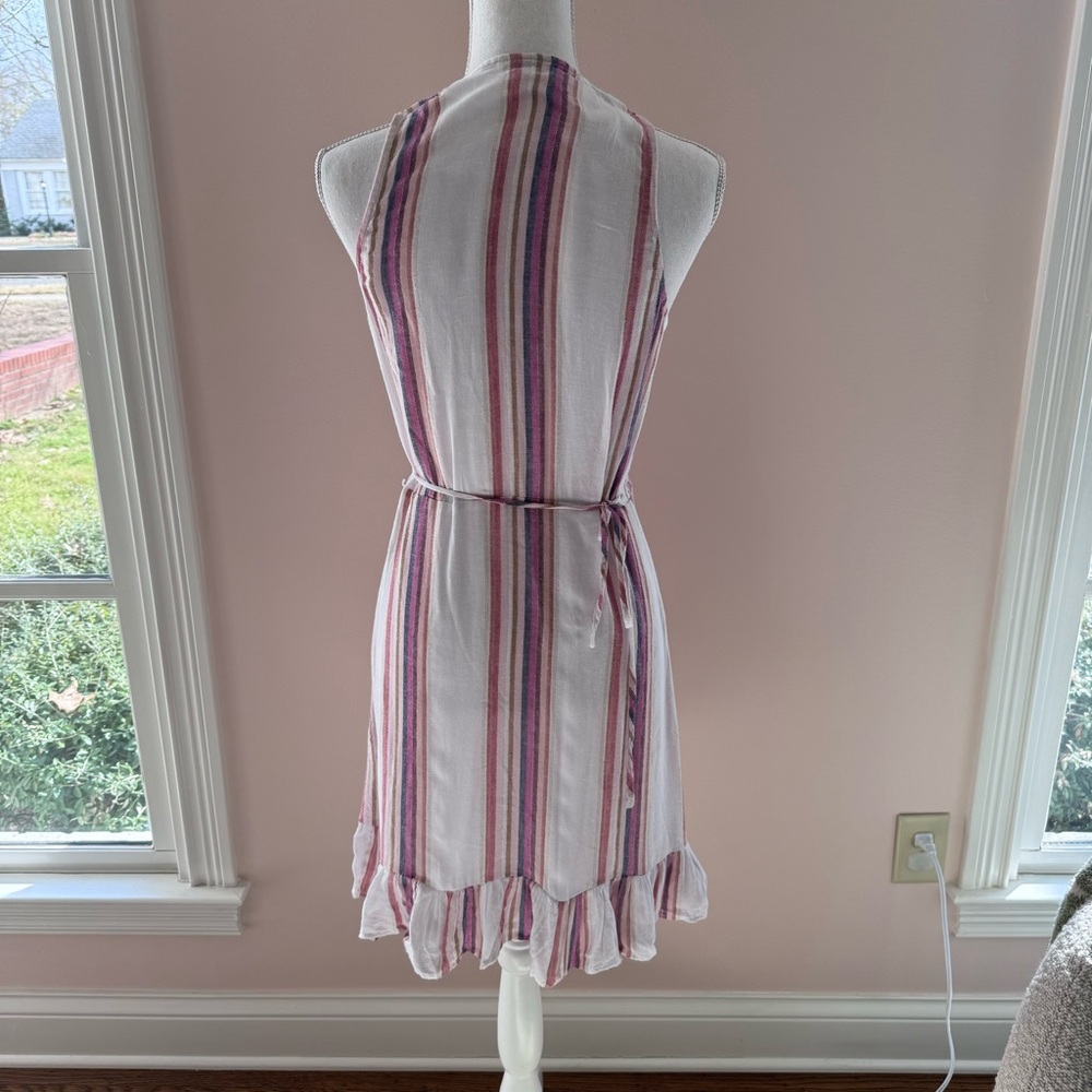 Rails Madison Wrap Dress Jewel Stripe Linen Blend Size XS - Picture 7 of 8